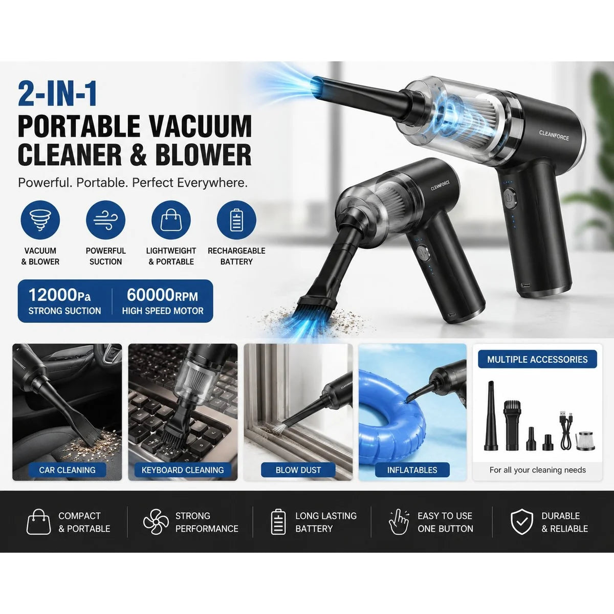 Mini Portable Vacuum Cleaner – Compact Dust & Crumb Cleaner