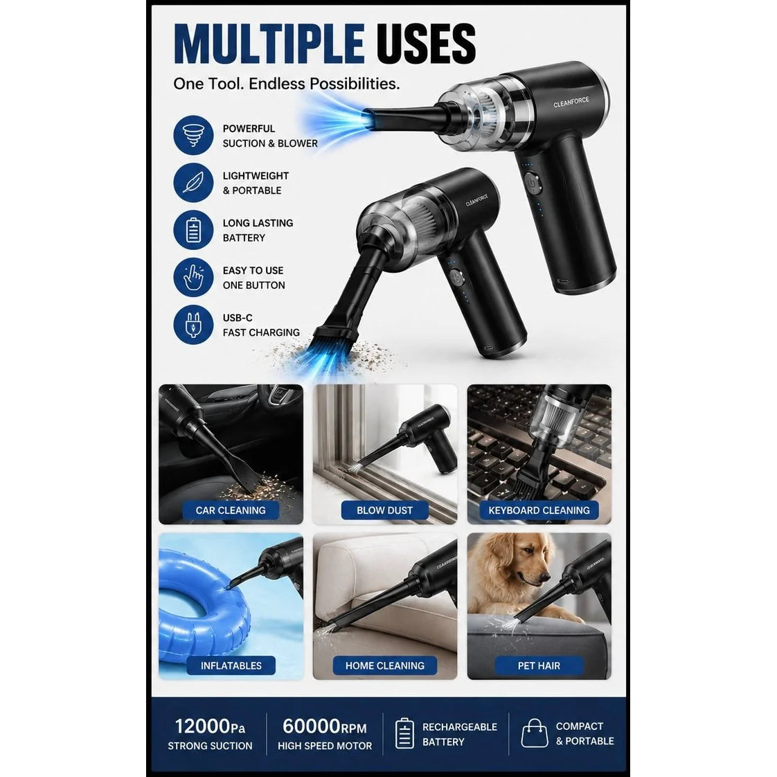 Mini Portable Vacuum Cleaner – Compact Dust & Crumb Cleaner