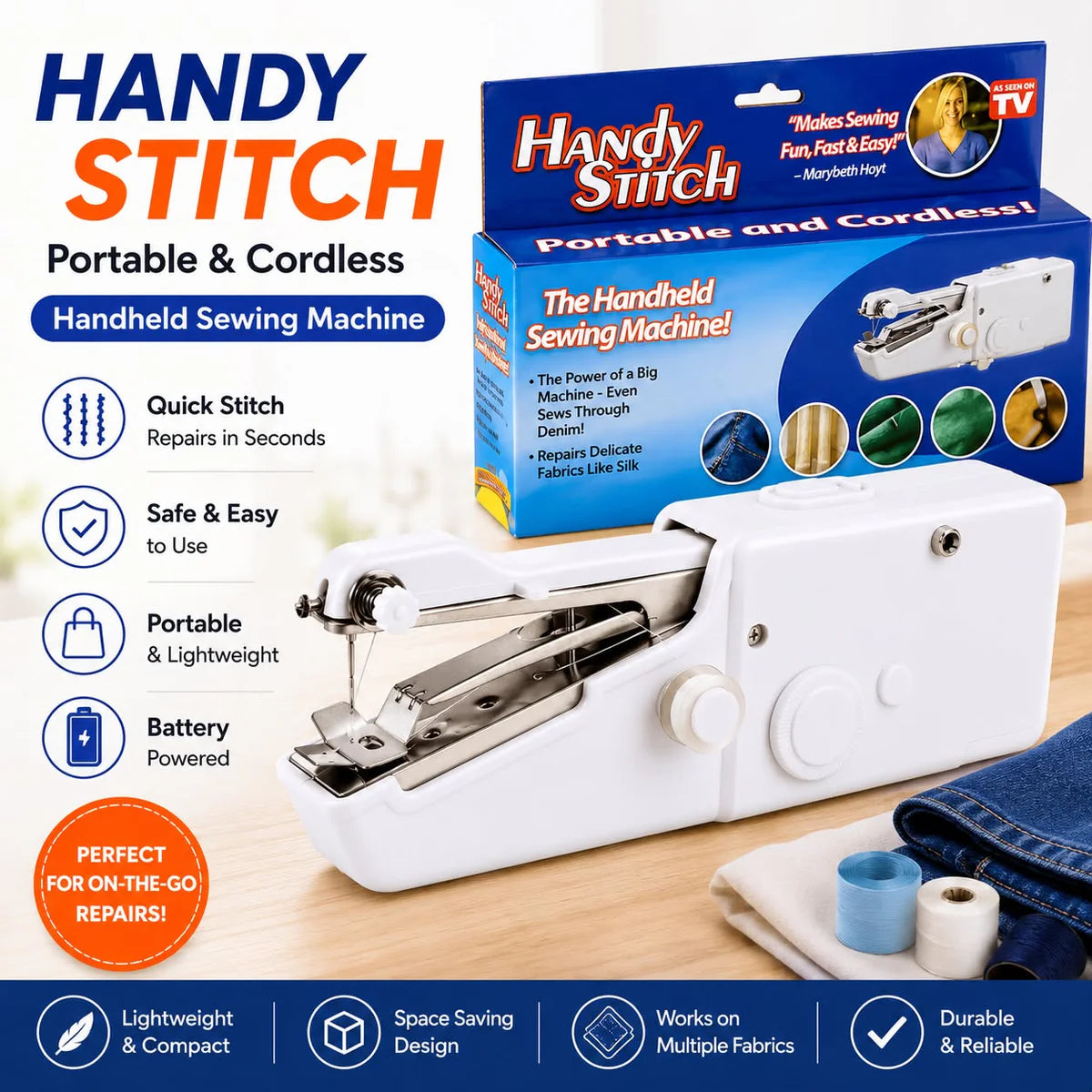 Portable Mini Sewing Machine – Compact Handheld Stitching Machine